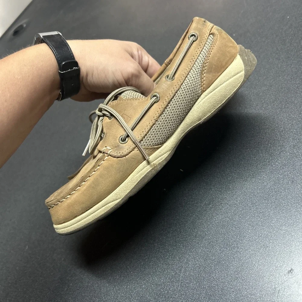 SPERRY TOP-SIDER INTREPID WOMENS 8 TAN BROWN LEATHER BOAT DOCK SHOES